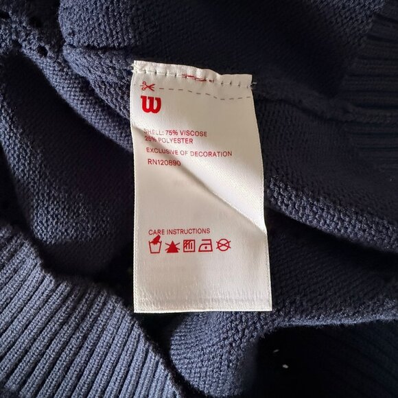 Wilson Argyle Mesh Sweater Navy Blue Size XL - Picture 4 of 6